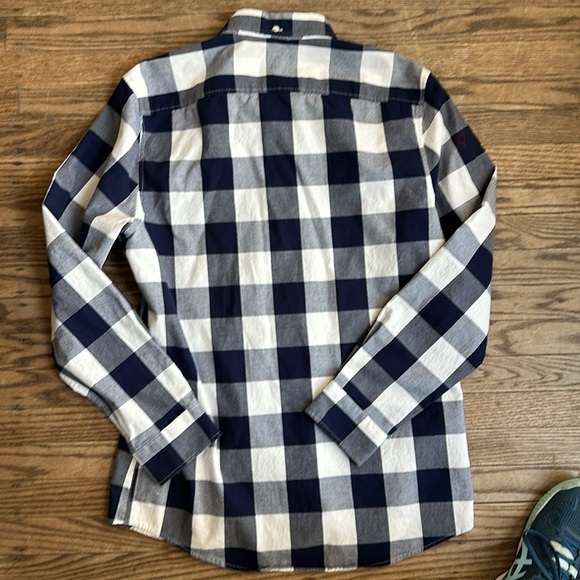 Jack Wills Men's Buffalo Check Navy White Shirt Medium EUC - Picture 7 of 8